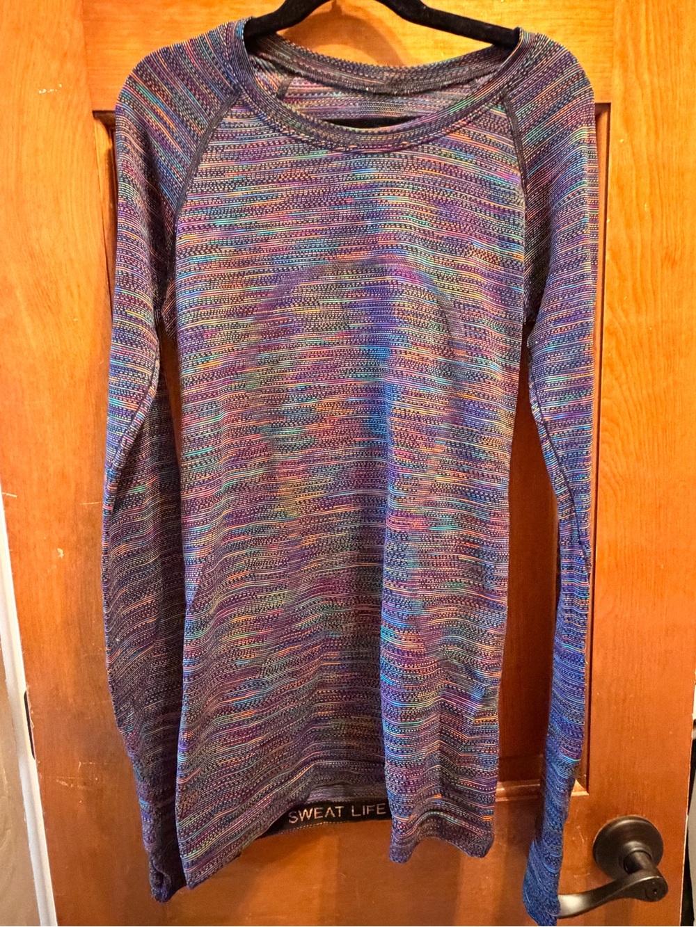 lululemon athletica Multicolor Long Sleeve Knit Tee - Blue, Purple, Teal